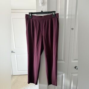 Aritzia Babaton | Dress Pants in Dark Maroon with Silver Stripe | Size 8
